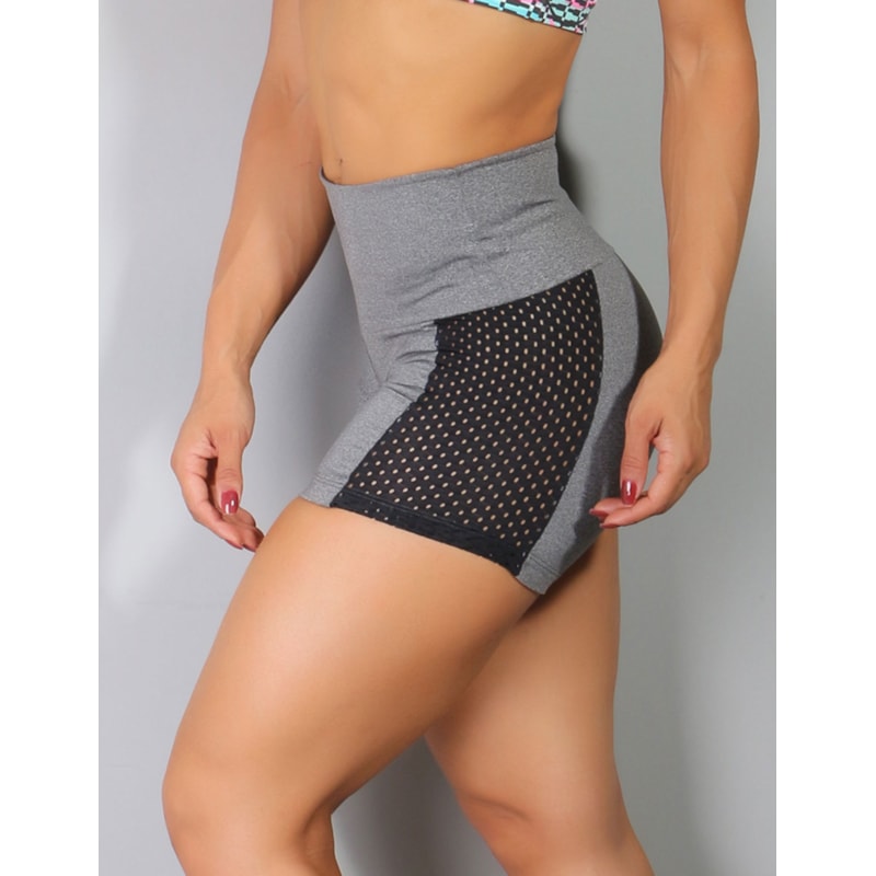 Short Mescla com Recorte em Tela | Ref: 4.4.4018-03