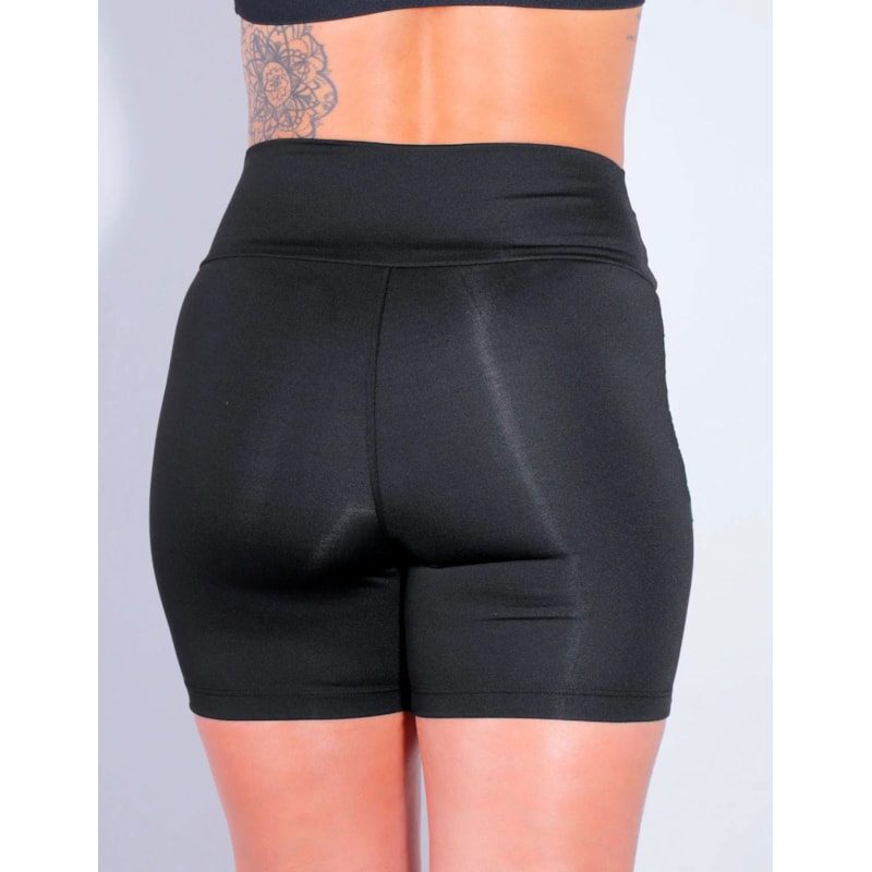 Short Preto com Recortes de Jacquard Texturizado | Ref: 4.4.4321T-0102