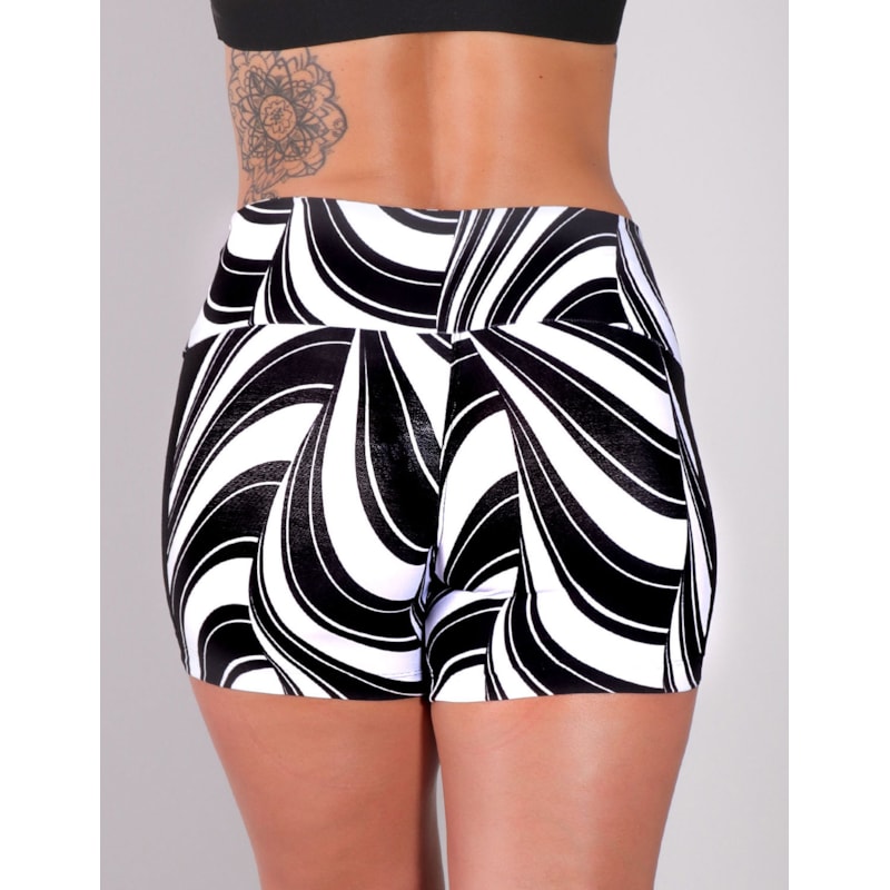 Shortinho Estampado com Recortes Laterais de Tela | Ref: 4.4.4128-3157