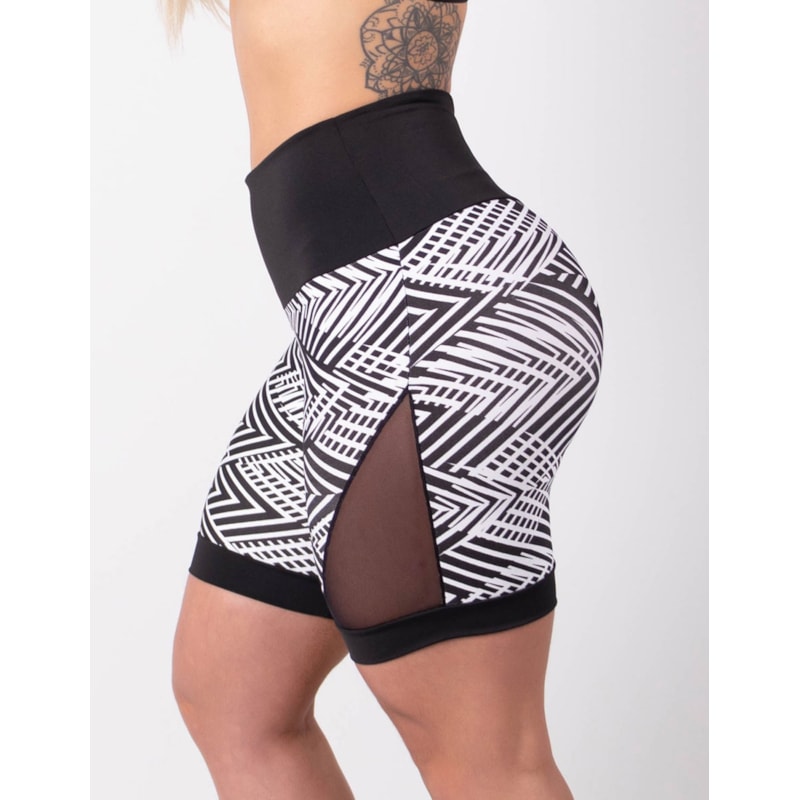 Shortinho Fitness Estampado com Tela nas Laterais | Ref: 4.4.4404-3231