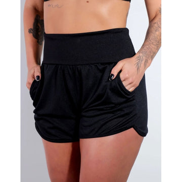 Shortinho Preto com Bolsos em Piquet | Ref: 4.4.4364-01