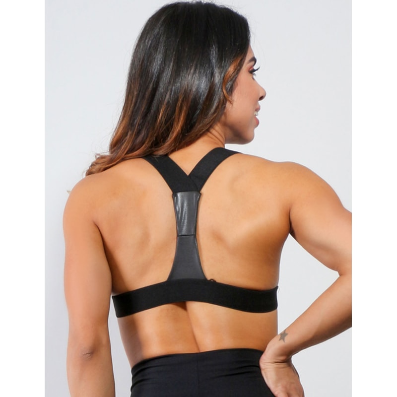 Top com Bojo em Cirrê Preto | Ref: 4.4.1199CIR-01