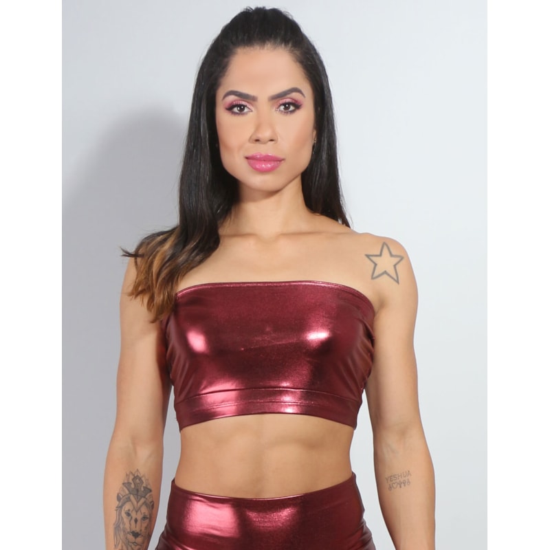 Top Faixa Vermelho com Brilho | Ref: 4.4.4248-11
