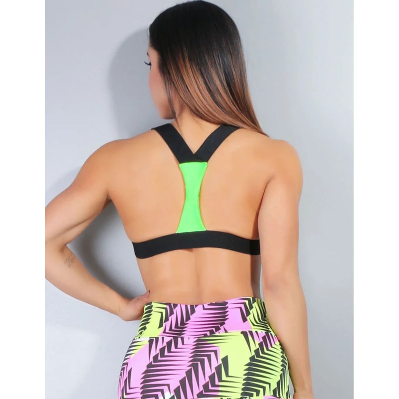 Top Feminino Fitness Verde Neon com Bojo | Ref: 4.4.4365-32