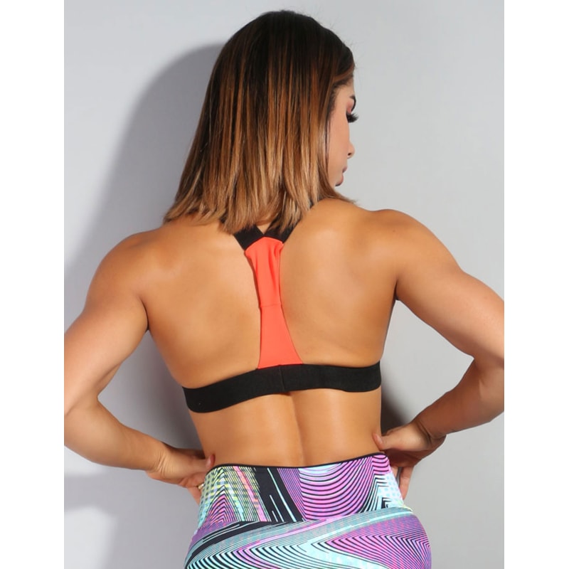 Top Fitness Feminino com  Bojo Laranja Neon | Ref: 4.4.1199-37