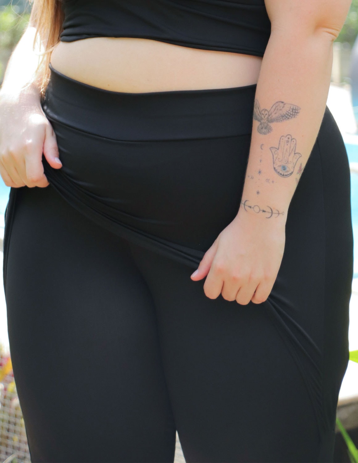 Calça Legging Plus Size Preta com Tapa Bumbum | Ref: 4.4.4055-01