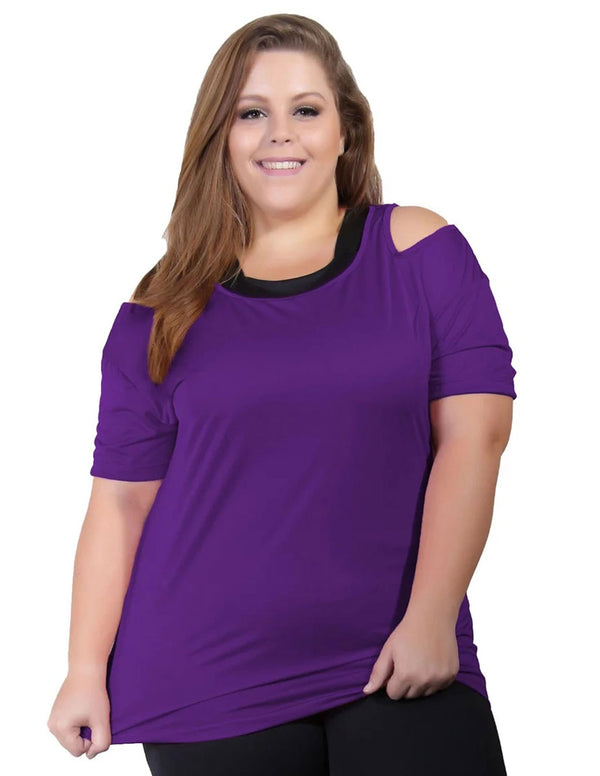 Blusa Plus Size Roxa em Dry Fit | Ref: 4.4.1751-10