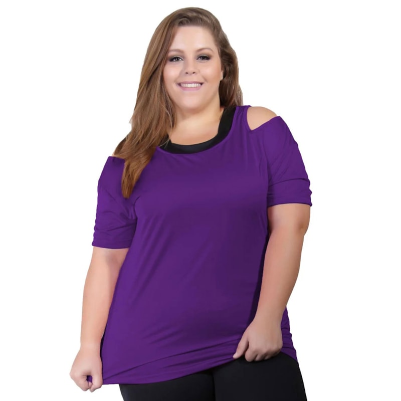 Blusa Plus Size Roxa em Dry Fit | Ref: 4.4.1751-10