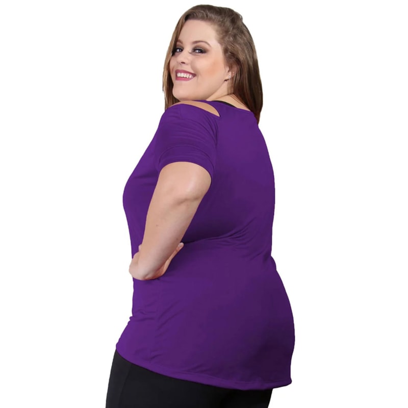 Blusa Plus Size Roxa em Dry Fit | Ref: 4.4.1751-10