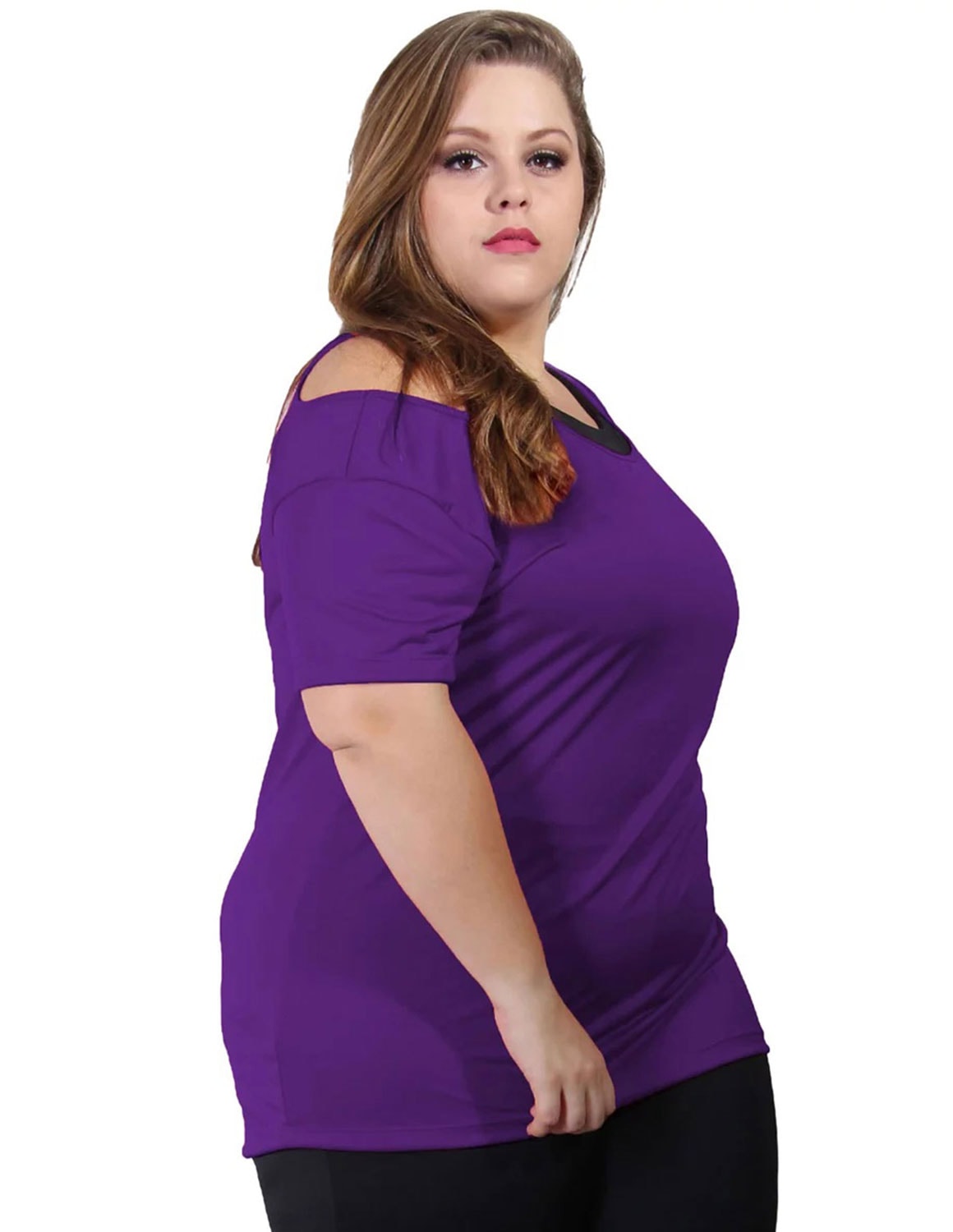 Blusa Plus Size Roxa em Dry Fit | Ref: 4.4.1751-10