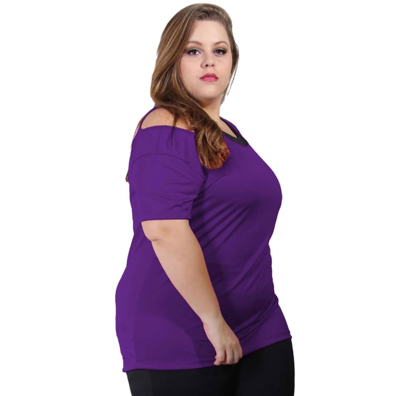 Blusa Plus Size Roxa em Dry Fit | Ref: 4.4.1751-10