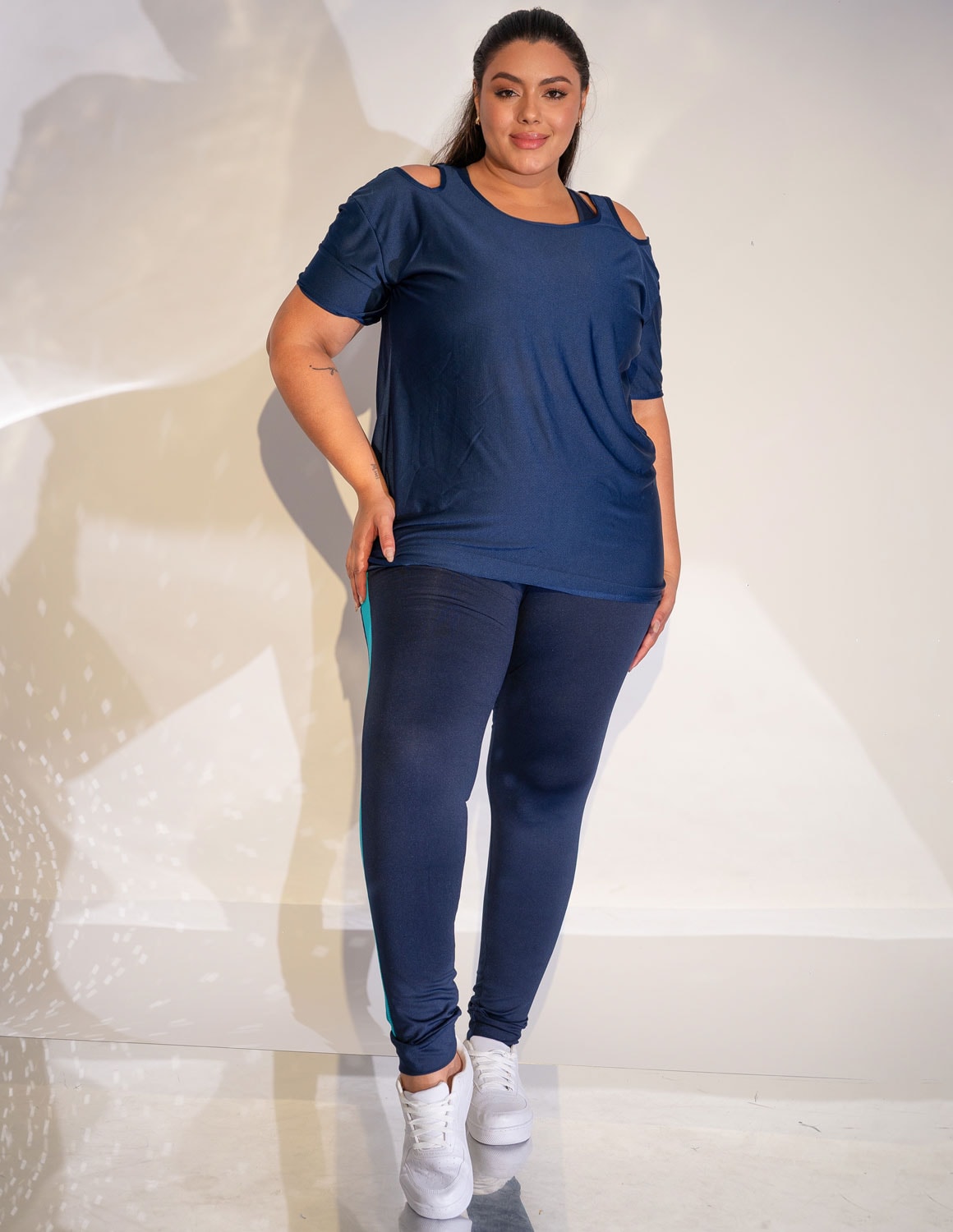 Blusa Plus Size em Dry Fit Azul Marinho | Ref: 4.4.1751-18