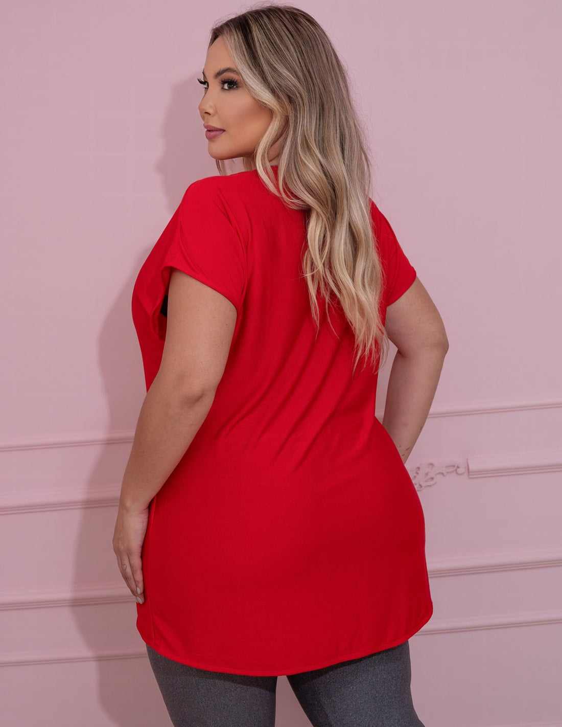 Blusa Plus Size Vermelha em Dry Fit | Ref: 4.4.1752-11