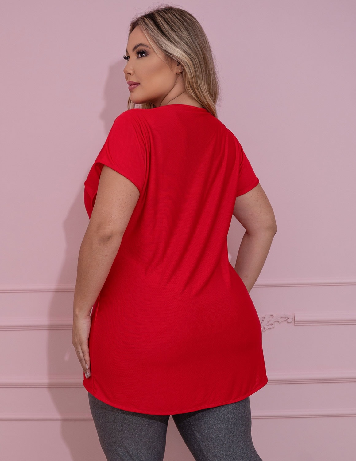 Blusa Plus Size Vermelha em Dry Fit | Ref: 4.4.1752-11