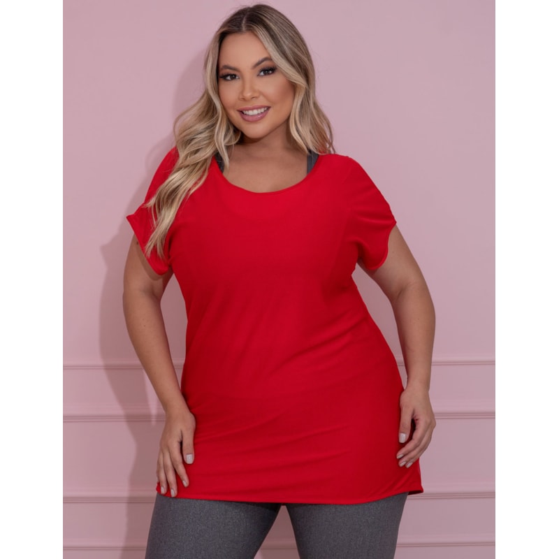 Blusa Plus Size Vermelha em Dry Fit | Ref: 4.4.1752-11