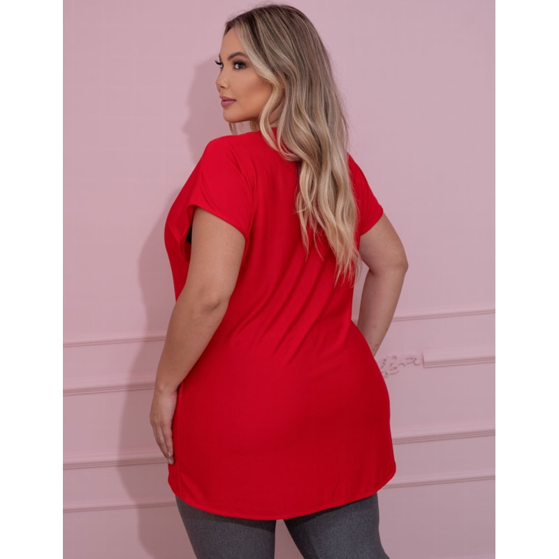 Blusa Plus Size Vermelha em Dry Fit | Ref: 4.4.1752-11