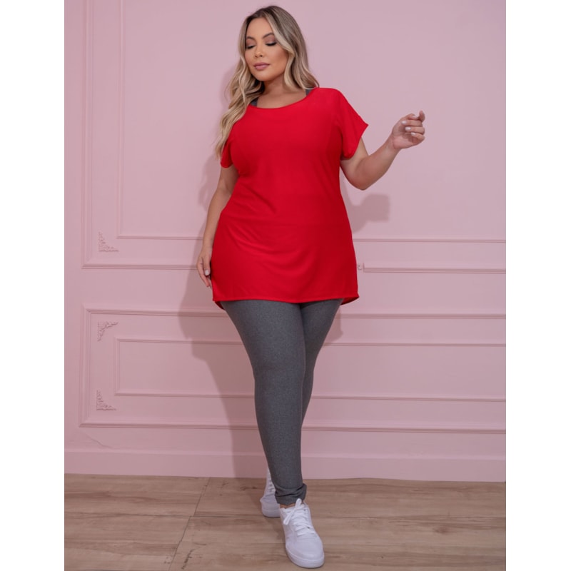 Blusa Plus Size Vermelha em Dry Fit | Ref: 4.4.1752-11