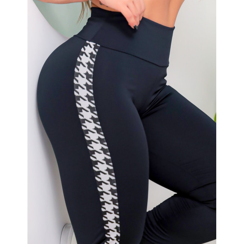 Calça Legging Cintura Alta Com Recortes nas Laterais em Tecido Jacquard  | Ref: 4.4.4423-3236