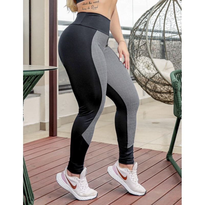 Calça Legging Com Recorte Frontal em Tecido Jacquard | Ref: 4.4.4426-3234