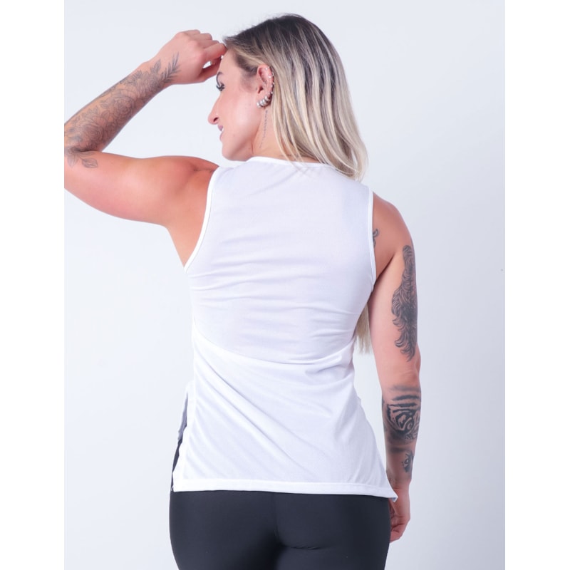 Regata em Dry fit Branca sem Manga | Ref: 3.3.2556-02