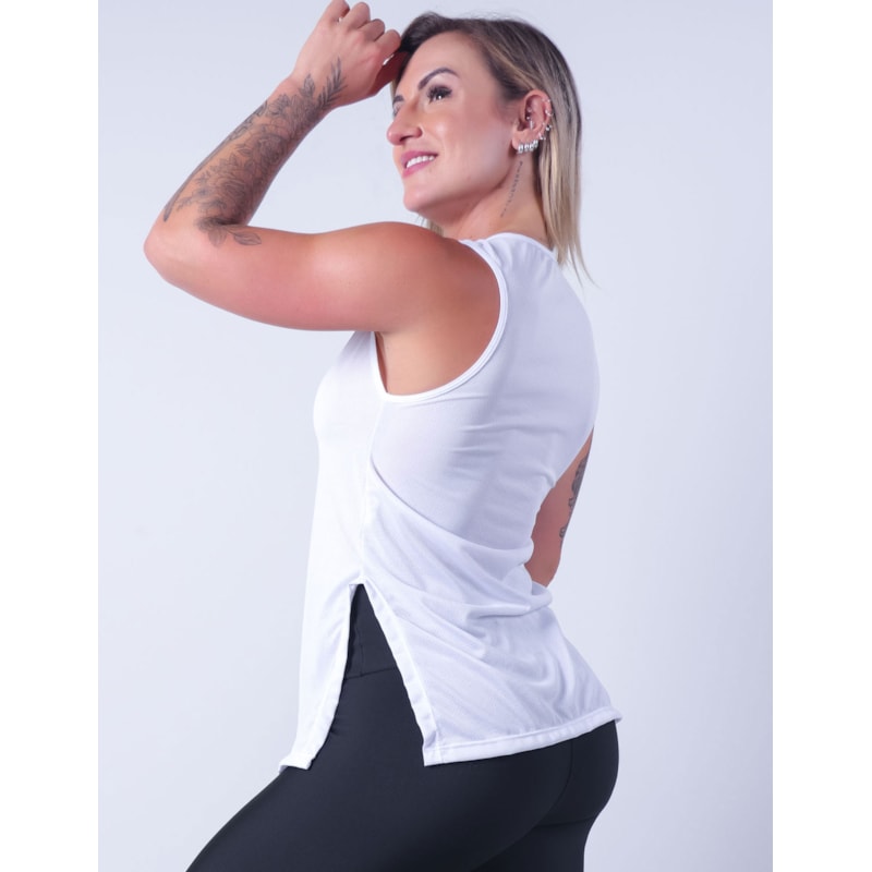 Regata em Dry fit Branca sem Manga | Ref: 3.3.2556-02