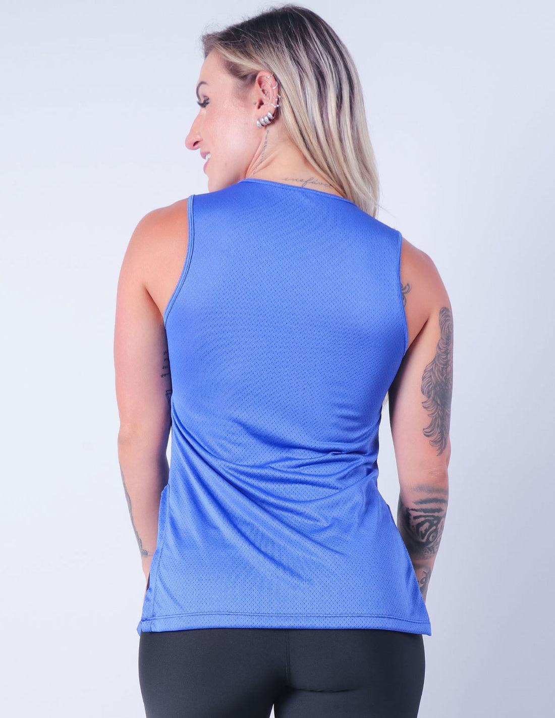 Regata Fitness em Dry fit Azul Bic sem Manga | Ref: 3.3.2556-20