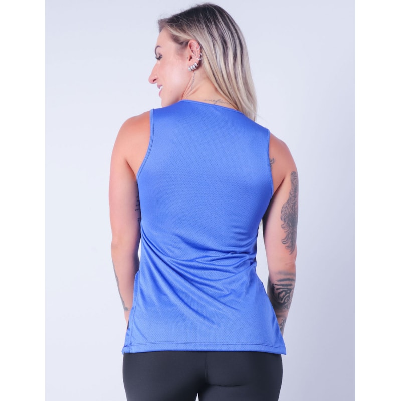 Regata Fitness em Dry fit Azul Bic sem Manga | Ref: 3.3.2556-20