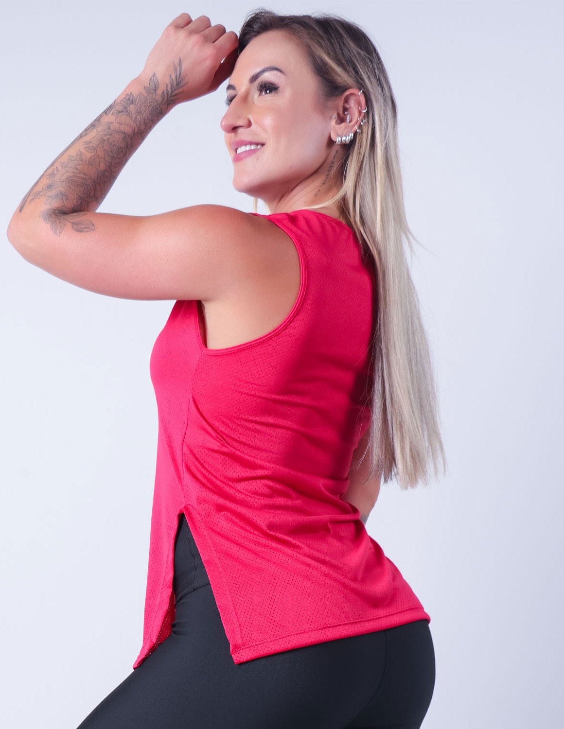 Regatinha Feminina Vermelho Rubi em Dry Fit | Ref: 3.3.2556-24