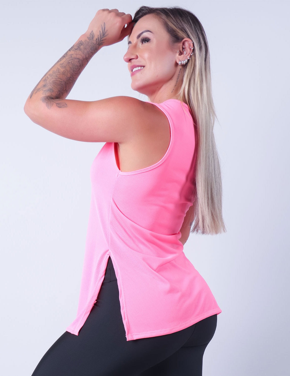 Regata Feminina em Dry Fit Rosa Neon | Ref: 3.3.2556-39