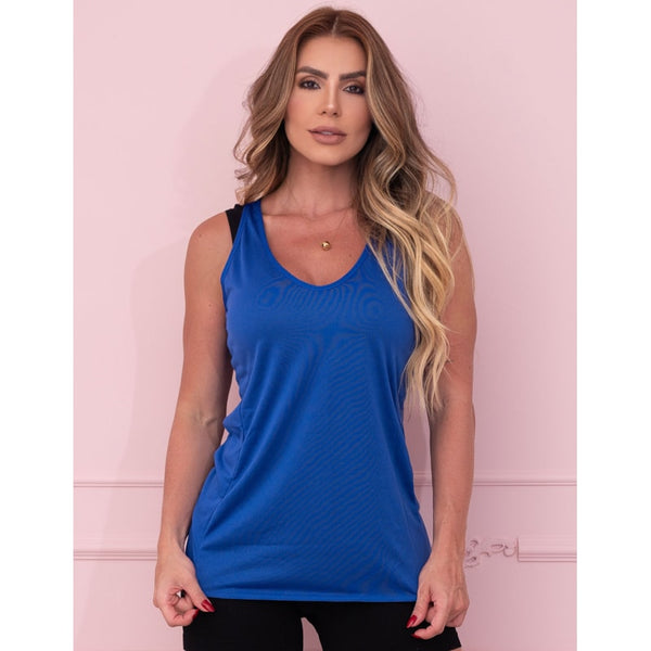Regatinha Fitness Azul Bic em Dry Fit | Ref: 3.3.2557-20