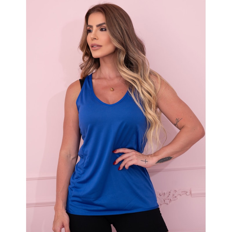 Regatinha Fitness Azul Bic em Dry Fit | Ref: 3.3.2557-20