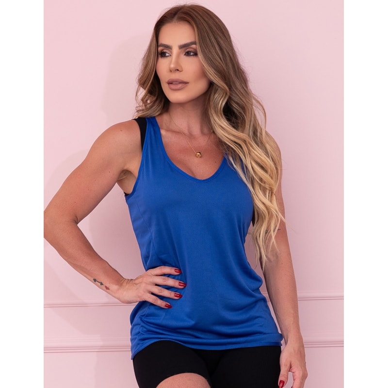 Regatinha Fitness Azul Bic em Dry Fit | Ref: 3.3.2557-20