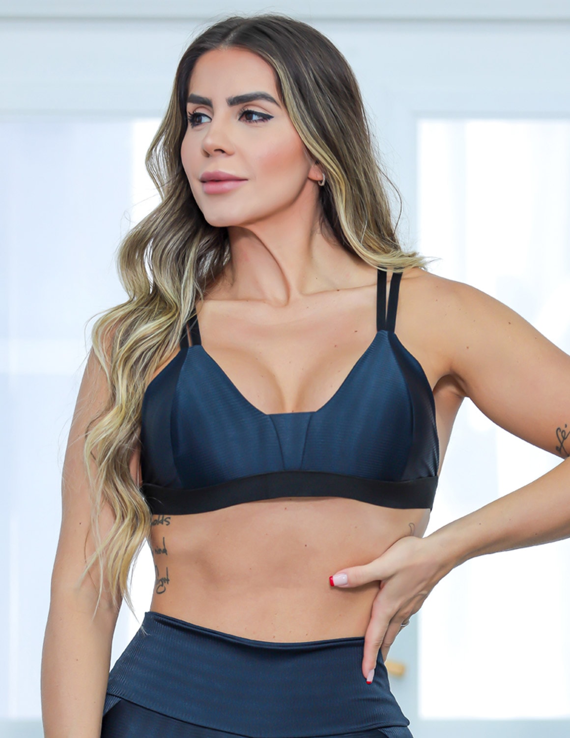 Top Preto em Poliamida ZIg e Bojo Removível | Ref: 3.3.2568-01