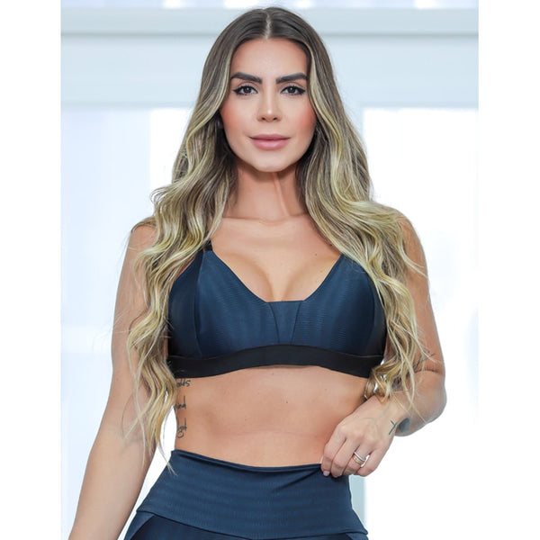 Top Preto em Poliamida ZIg e Bojo Removível | Ref: 3.3.2568-01