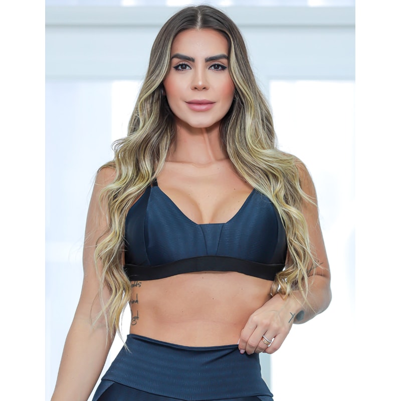 Top Preto em Poliamida ZIg e Bojo Removível | Ref: 3.3.2568-01