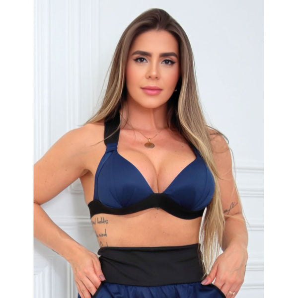 Top Fitness com Bojo Azul Marinho em Dry Fit | Ref: 4.4.1199DRY-18