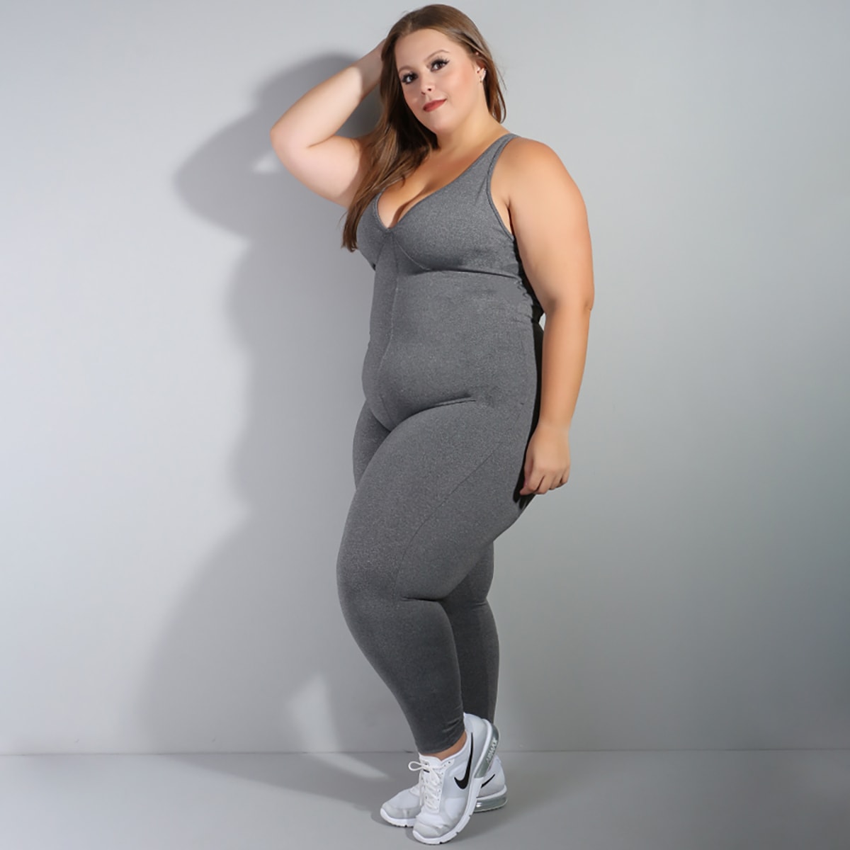 Macacão Plus Size Mescla | Ref: 4.4.4053-03