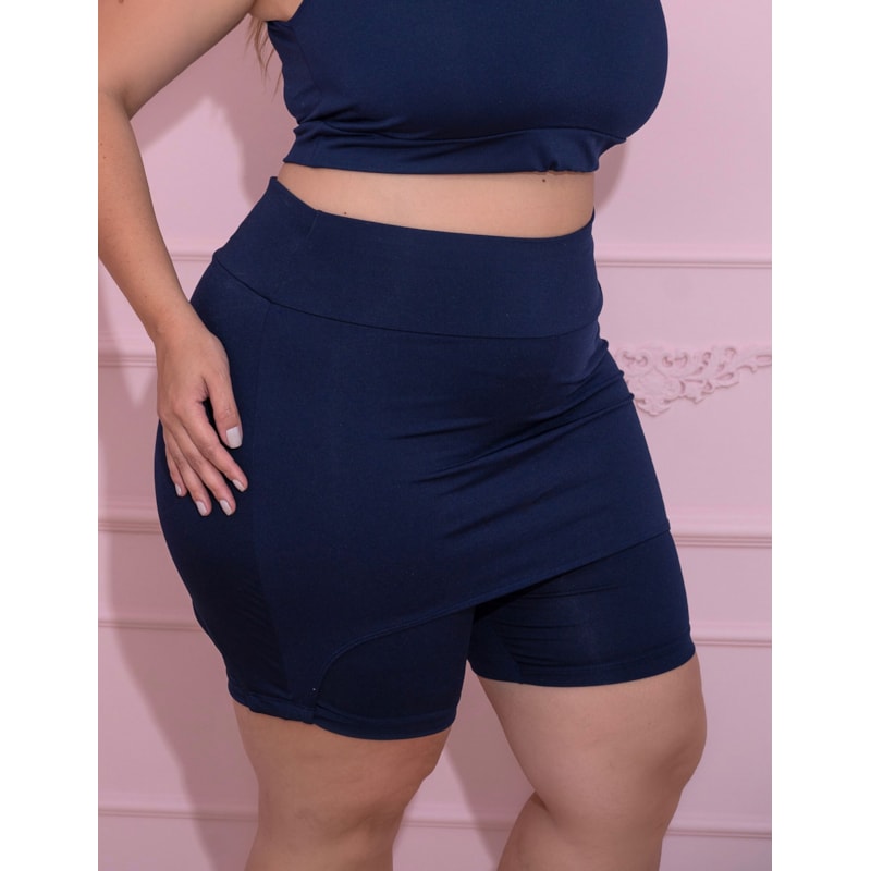 Bermuda com Tapa Bumbum Plus Size Azul Marinho | Ref: 4.4.4073-18