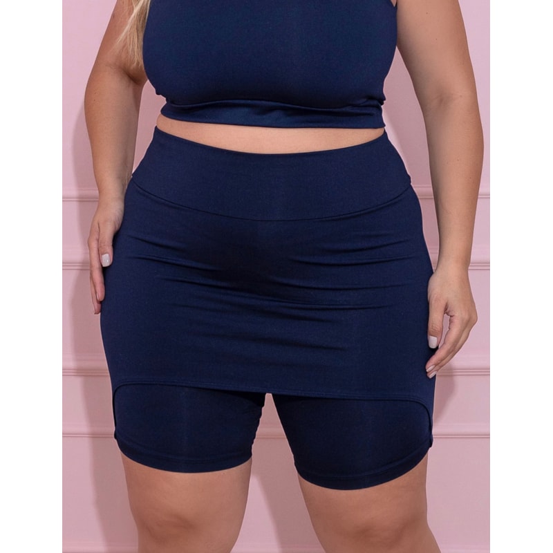 Bermuda com Tapa Bumbum Plus Size Azul Marinho | Ref: 4.4.4073-18