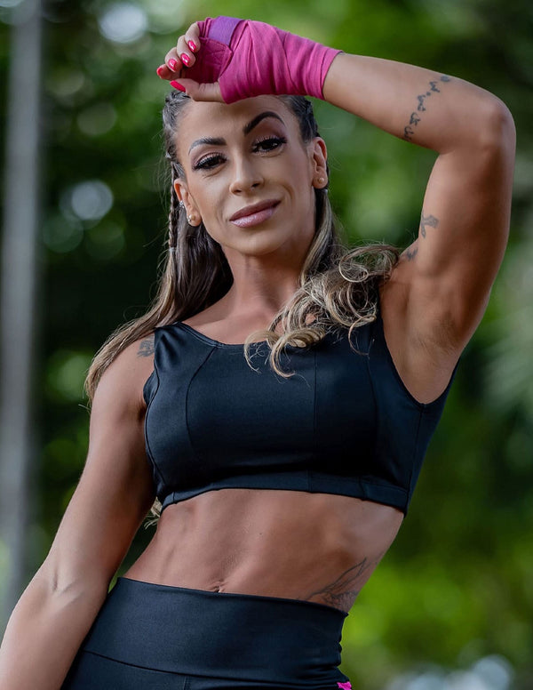 Cropped Fitness sem Bojo Preto | Ref: 4.4.4130-01