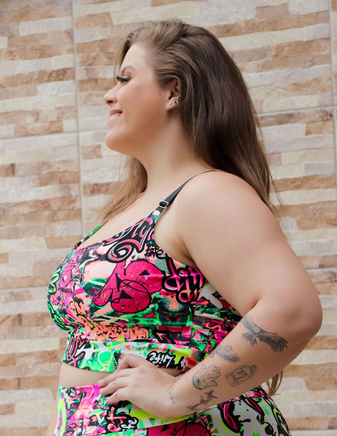 Cropped Plus Size Estampado com Alças Reguláveis | Ref: 4.4.4140-3165