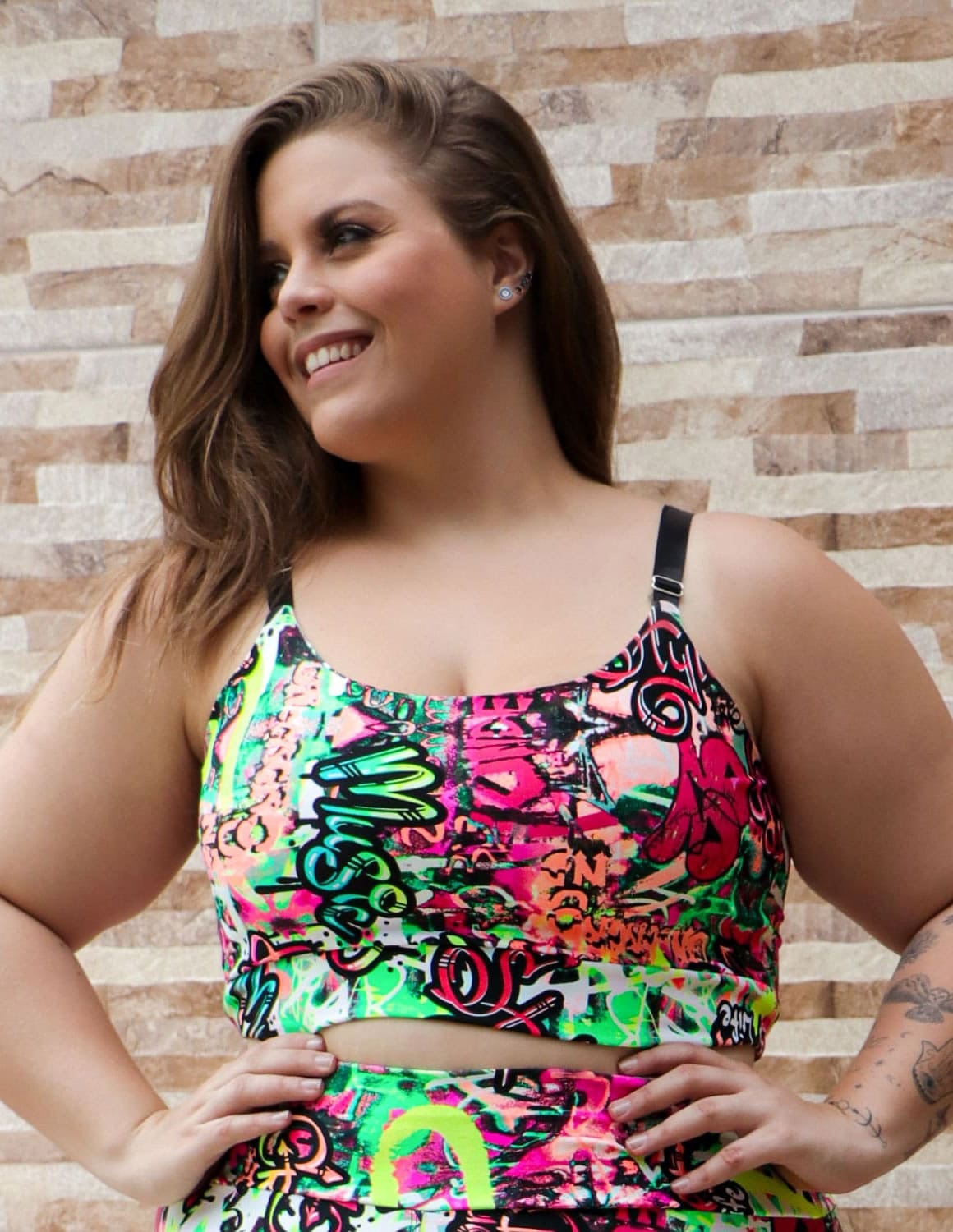 Cropped Plus Size Estampado com Alças Reguláveis | Ref: 4.4.4140-3165