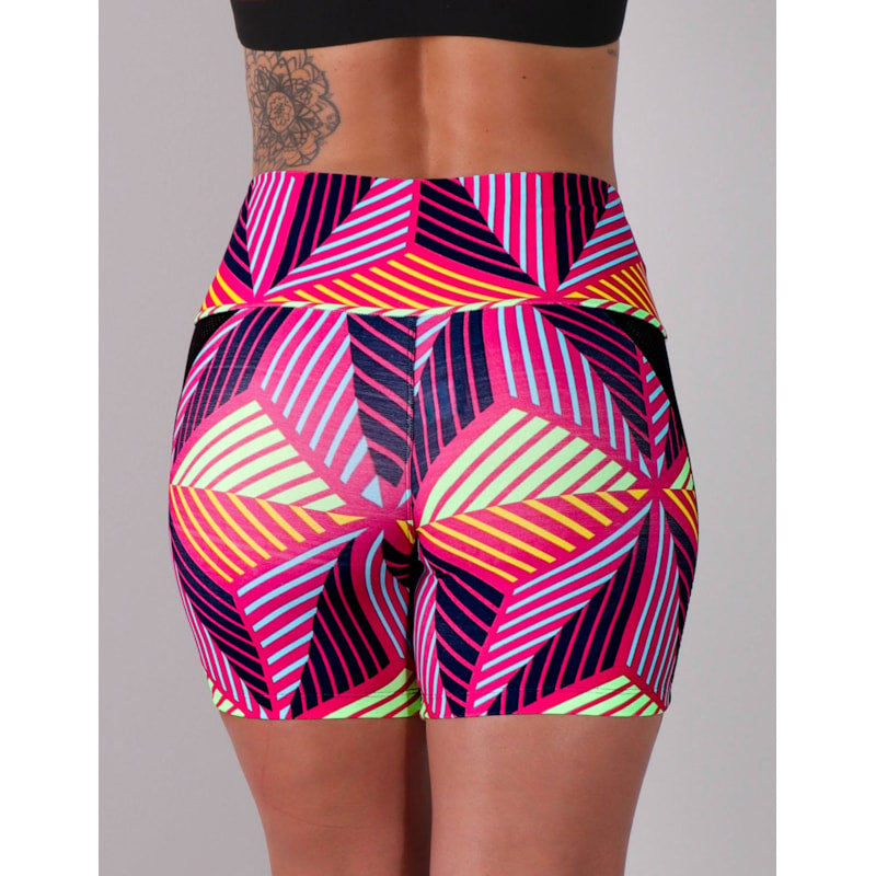 Short Feminino Estampado com Recortes Laterais de Tela Preta | Ref: 4.4.4192-3151