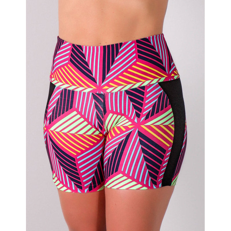 Short Feminino Estampado com Recortes Laterais de Tela Preta | Ref: 4.4.4192-3151