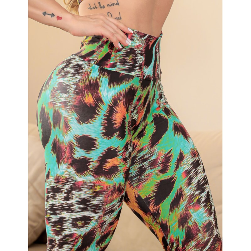 Calça Fitness Cintura Alta com Estampa Animal Print | Ref: 4.4.4381-3205
