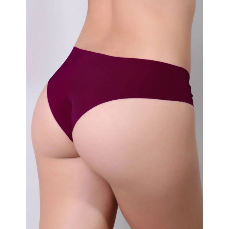 Tanga sem Costura com Corte a Laser Vinho | Ref: 88.60-24