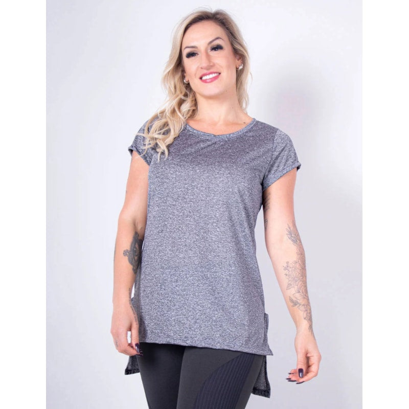Blusa Alongada com Manguinhas na cor Mescla | Ref: 3.3.2552-03-GG