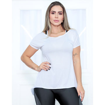 Blusa Fitness em Dry Fit Branca | Ref: 3.3.2553-02-M