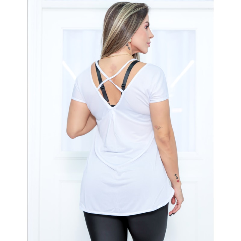 Blusa Fitness em Dry Fit Branca | Ref: 3.3.2553-02-M