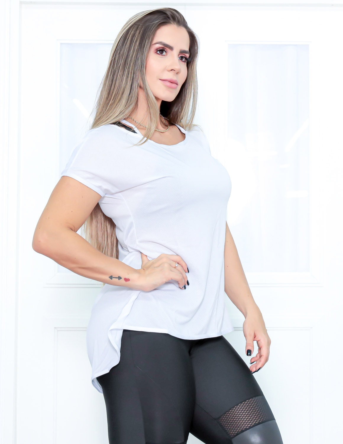 Blusa Fitness em Dry Fit Branca
